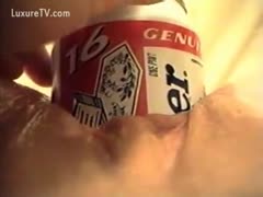 Copulation of a can by a vintage white woman